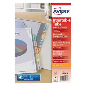 AVERY Intercalaires à onglets, 8 to uches, PP, transparent (72056125)