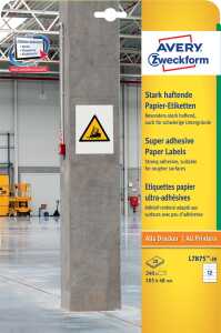 Papier-Etiketten - A4, 240 Stück, 105 x 48 mm, stark haftend, weiß