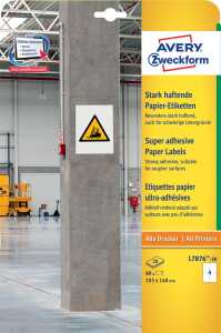 Papier-Etiketten - A4, 80 Stück, 105 x 148 mm, stark haftend, weiß