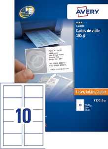 AVERY Cartes de visite Quick&Clean, 185 g/m2, blanc mat (72132010)