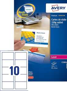 AVERY Cartes de visite Quick&Clean, 270 g/m2, satin blanc (72132026)