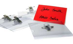 pavo Namensschild, mit Kombiklemme, 54 x 90 mm (7300006)