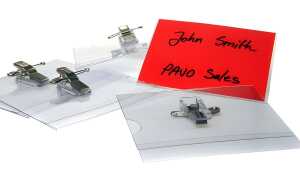 pavo Namensschild, mit Kombiklemme, 57 x 91 mm (7300007)