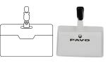 pavo Namensschild, mit Clip, 60 x 9 0 mm, transparent...