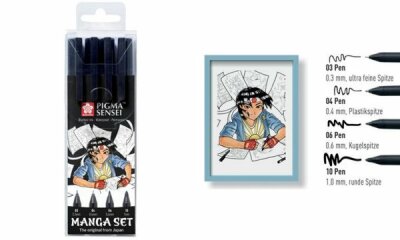 SAKURA Manga-Set PIGMA SENSEI, 4er Etui, schwarz (8012115)