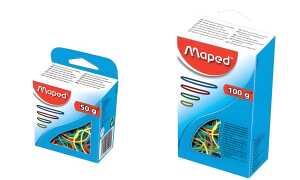 Maped Gummiringe im Karton, 100 g, sortiert (82351101)