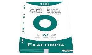 Exacompta EXACOMPTA Karteikarten, DIN A4, kar iert, farbig sortiert