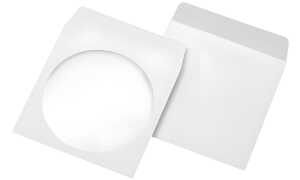 MAILmedia CD-/DVD-Papiertaschen, mi t Fenster, Offset weiß (8718601)