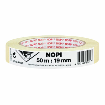 NOPI Maler Krepp Papierabdeckband, 19 mm x 50 m, beige (8755510)