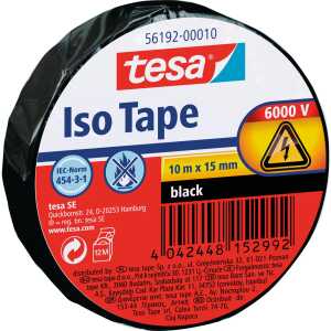 tesa Isolierband ISO TAPE, 15 mm x 10 m, schwarz (8756208)
