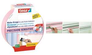 tesa Maler Krepp Precision Sensitiv e Abdeckband, 25 mm x 25m