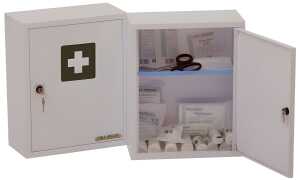 LEINA Verbandschrank Medisan A, Inh alt DIN 13157, perlweiß (8922001)