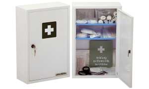 LEINA Verbandschrank Medisan B, Inh alt DIN 13157, perlweiß (8922004)