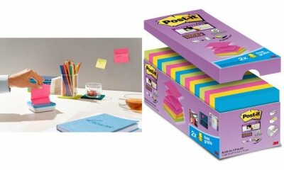 Post-it Haftnotizen Super Sticky Z- Notes, 76 x 76 mm, farbig (9006117)