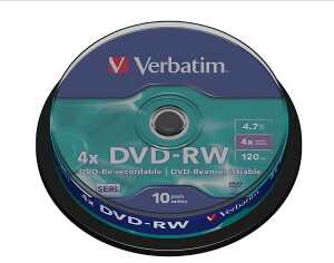 DVD Rohling -RW, 4,7 GB 4-fach, 10er Spindel