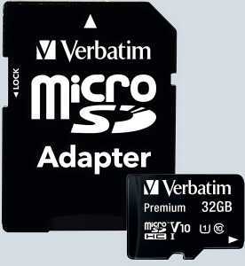 microSDHC Speicherkarte, 32 GB, Premium, Class 10, U1, UHS-I 45MB/s,