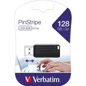 VERBATIM USB Stick 2.0 PinStripe - 128 GB, schwarz