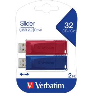 Speicherstick USB 2.0, 32 GB, StorenGo Slider, Multipack