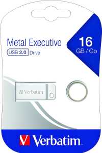 Speicherstick USB 2.0, 16 GB, Metal Executive, silber, 2.5MB/s 17x