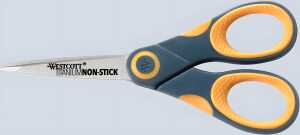 Schere Titanium Non Stick, grau/gelb, abgerundet, gerade,13 cm