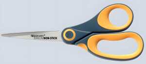 Schere Titanium Non Stick, grau/gelb, abgerundet, gerade, 21 cm