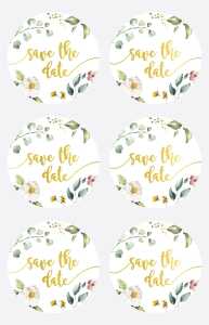 HEYDA Sticker Save Date rund 4 cm