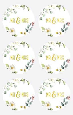 HEYDA Sticker Mr&Mrs rund 4 cm