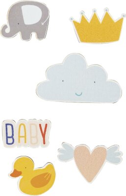 KNORR-PRANDELL Holz-Sticker Happy Baby 12er