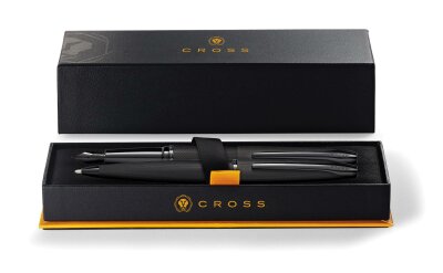 Cross Kugelschreiber+Füller ATX Gebürstetes Schwarz, Geschenkset