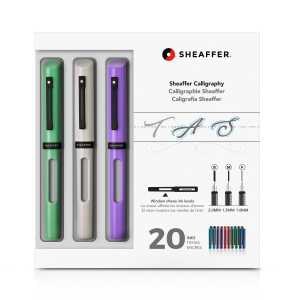 Sheaffer Kalligraphie Maxi Kit Feder B/M/F FFH Grün,Weiß,Violett+20Pat