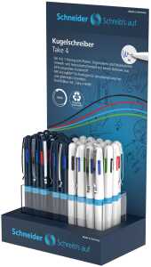 Schneider Vierfarb-Kugelschreiber Take 4 36er Display, farbig sortiert