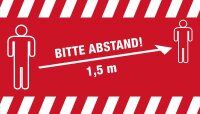 Novus Hinweismatte Smart 85 x 150 cm Bitte Abstand 1,5 m,...