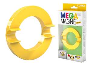 Dahle MEGA Magnet CIRCLE XL gelb, Durchmesser 80 mm mit Halter