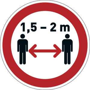 Durable Hinweisaufkleber rt 430mm Abstand halten ablösbar