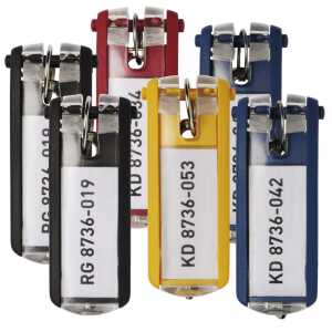 Durable Schlüsselanhänger bunt 24St KEY CLIP je 6x rt,sw,bl,ge