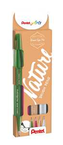 Pentel Kalligrafiestift Brush Sign 1x SES15 ol.gn, h-br, h-gr, rt-br