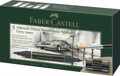 Faber Castell Aquarellmarker A. Dürer 5er Etui grau