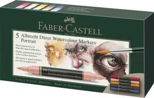 Faber Castell Aquarellmarker A.Dürer 0,8mm Portrai 5er Etui