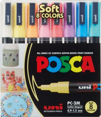 POSCA Marker UNI PC-3M 8er Set Pastell