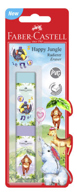 Faber Castell Radierer PVC-frei Happy Jungle 2x BK