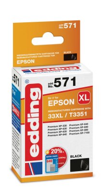 Edding Tintenpatrone EDD-571 ersetzt Epson T33XL (T3351)