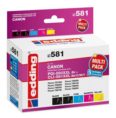 Edding Druckerpatronen Multipack EDD-581 Multipack 5 Canon No. 580XXL+581XXL