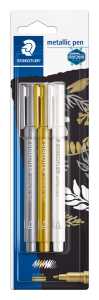 Staedtler Metal.pen gold,silber& white pen BK