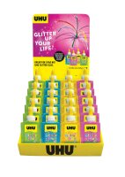 UHU Glitter Glue Flaschen 90g Display 24 Flaschen in Display