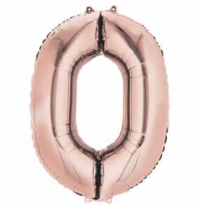 Folienballon Zahl 0 rose gold 3619001 / 9906275 86cm