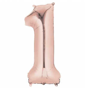 Folienballon Zahl 1 rose gold 3621001 / 9906276 86cm