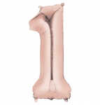 Folienballon Zahl 1 rose gold 3621001 / 9906276 86cm