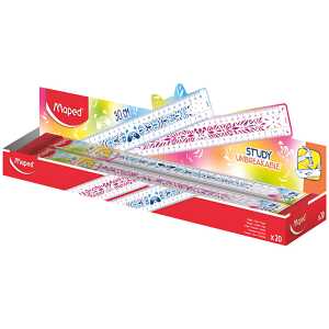 Plastiklineal 30cm Study Fancy bl/pi MAPED M245601 Blister