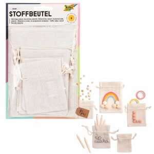 Stoffbeutel 6ST natur FOLIA 64101 3 Größen sortiert