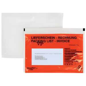 Begleitpapiertaschen mit Aufdruck Lieferschein-Rechnung C6, 250 Stück